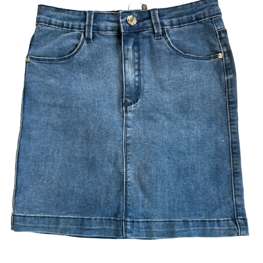 MISSGUIDED Super Stretched Denim Mini Skirt Stone Wash NWT